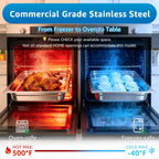 1/3 Size Hotel Pans with Lids | 4" Deep (6 Pack) | 6 Kitchen Tongs | Commercial Stainless Steel Steam Table Pans | Anti-Jam Food Pans for Baking | BBQ Marinating & Catering Events | Oven Safe